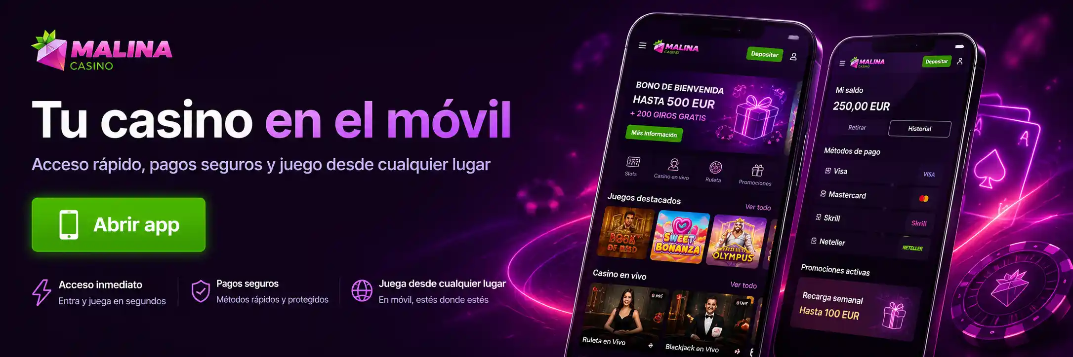 Malina Casino Mobile App