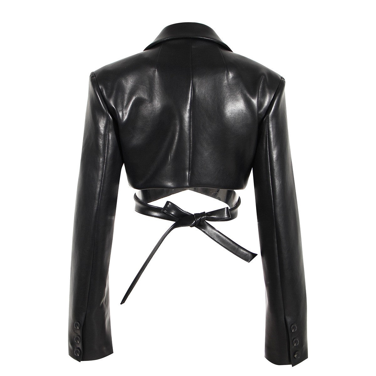 Elisa - Black Mini Leather Jacket